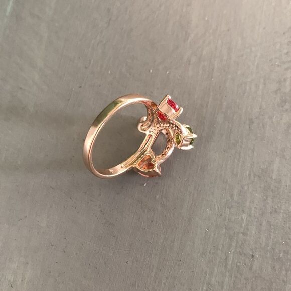 Gorgeous FJ Fallon Multicolor, Multishape CZ ring, in Gold tone, Stamped - Picture 4 of 4